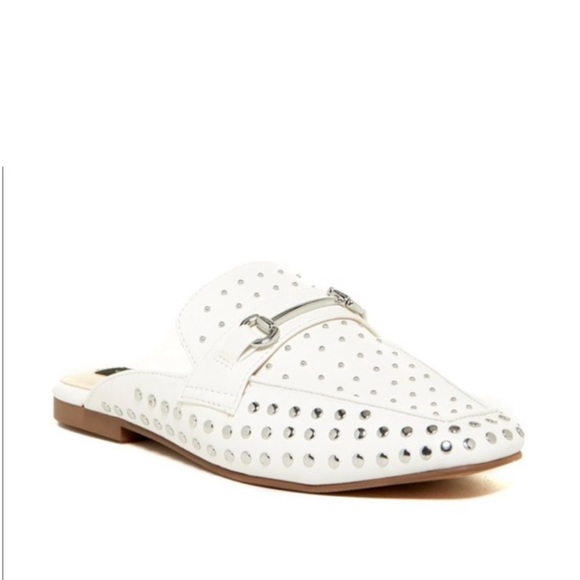 MOVING SALE Steve Madden Rilee White Slip On Loafers - Picture 1 of 7